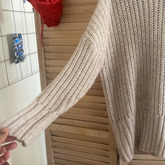 H&M oversized cable knit sweater with hood in off white - Size S - Picture 4 of 7